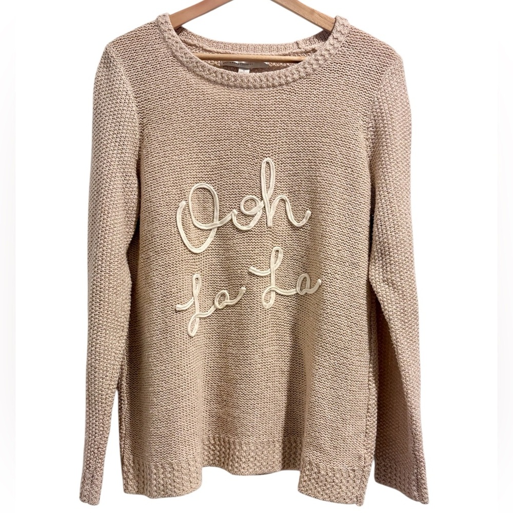 LC Lauren Conrad Beige 'Ooh La La' Sweater